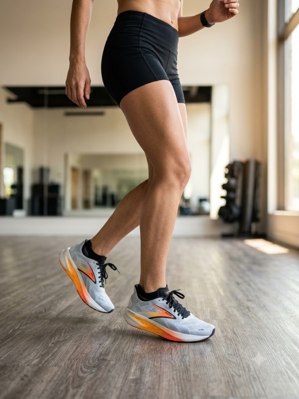 Brooks Hyperion GTS 2 Women's Gray Running Shoes with Orange Accent